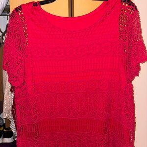 Red Lace Women Top